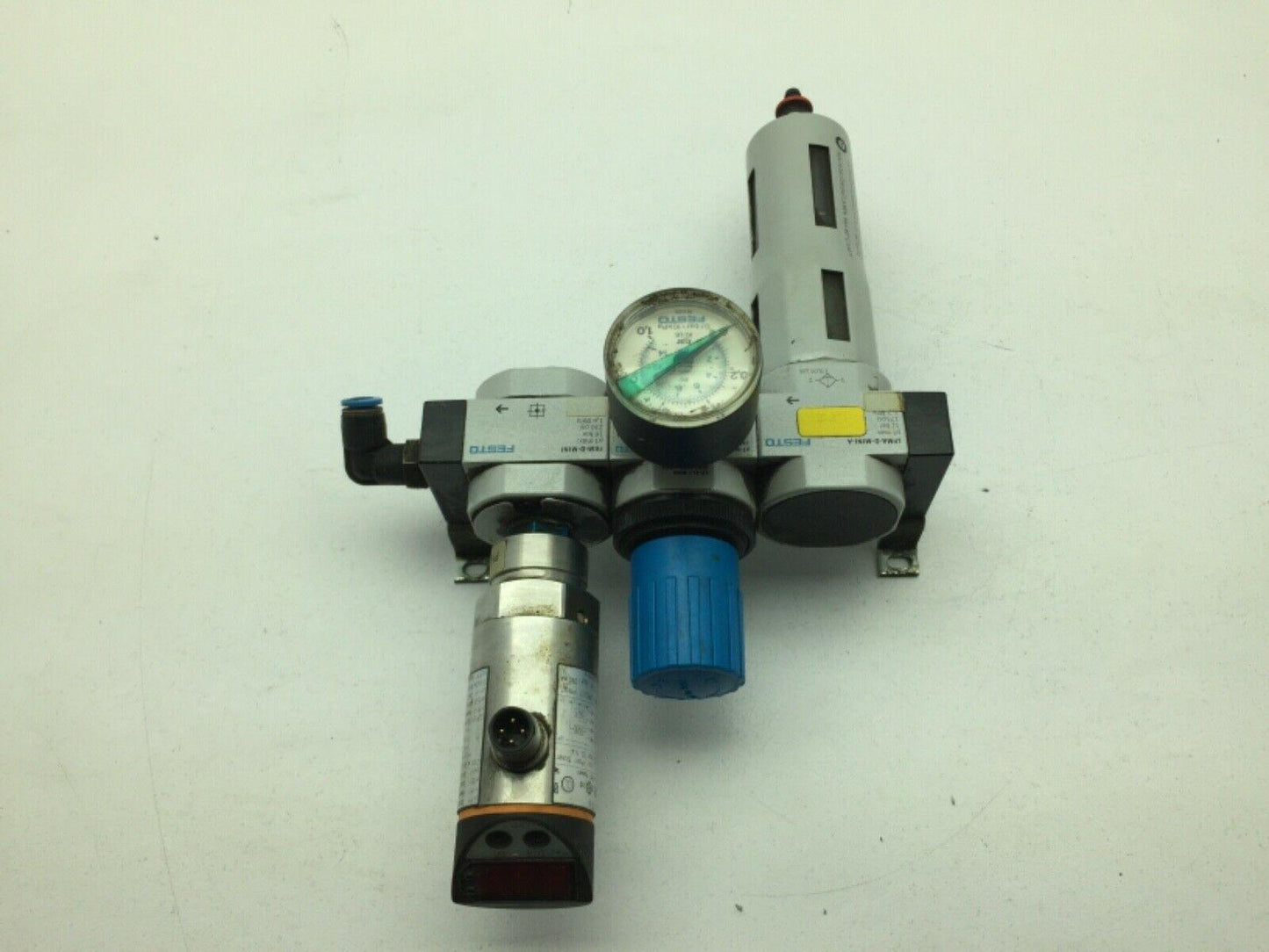 Festo IFM Air Filter Regulator Pressure Monitor Sensor 175PSI 1/8" NPT