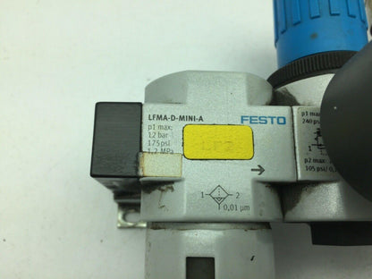 Festo IFM Air Filter Regulator Pressure Monitor Sensor 175PSI 1/8" NPT