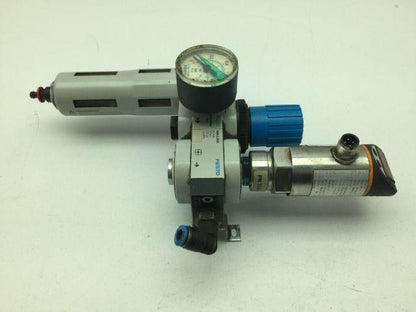 Festo IFM Air Filter Regulator Pressure Monitor Sensor 175PSI 1/8" NPT