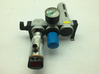Festo IFM Air Filter Regulator Pressure Monitor Sensor 175PSI 1/8" NPT