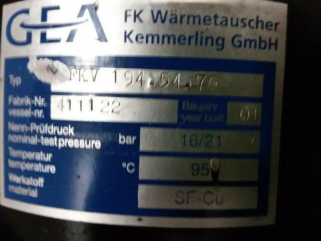 CEA FK Warmetauscher FKV-194.54.76 Shell & Tube Heat Exchanger 16/21 Bar