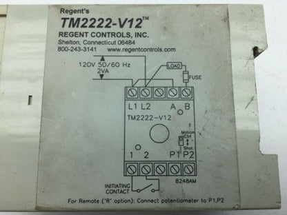 Regent Controls TM2222-V12 Solid State Timer 120V