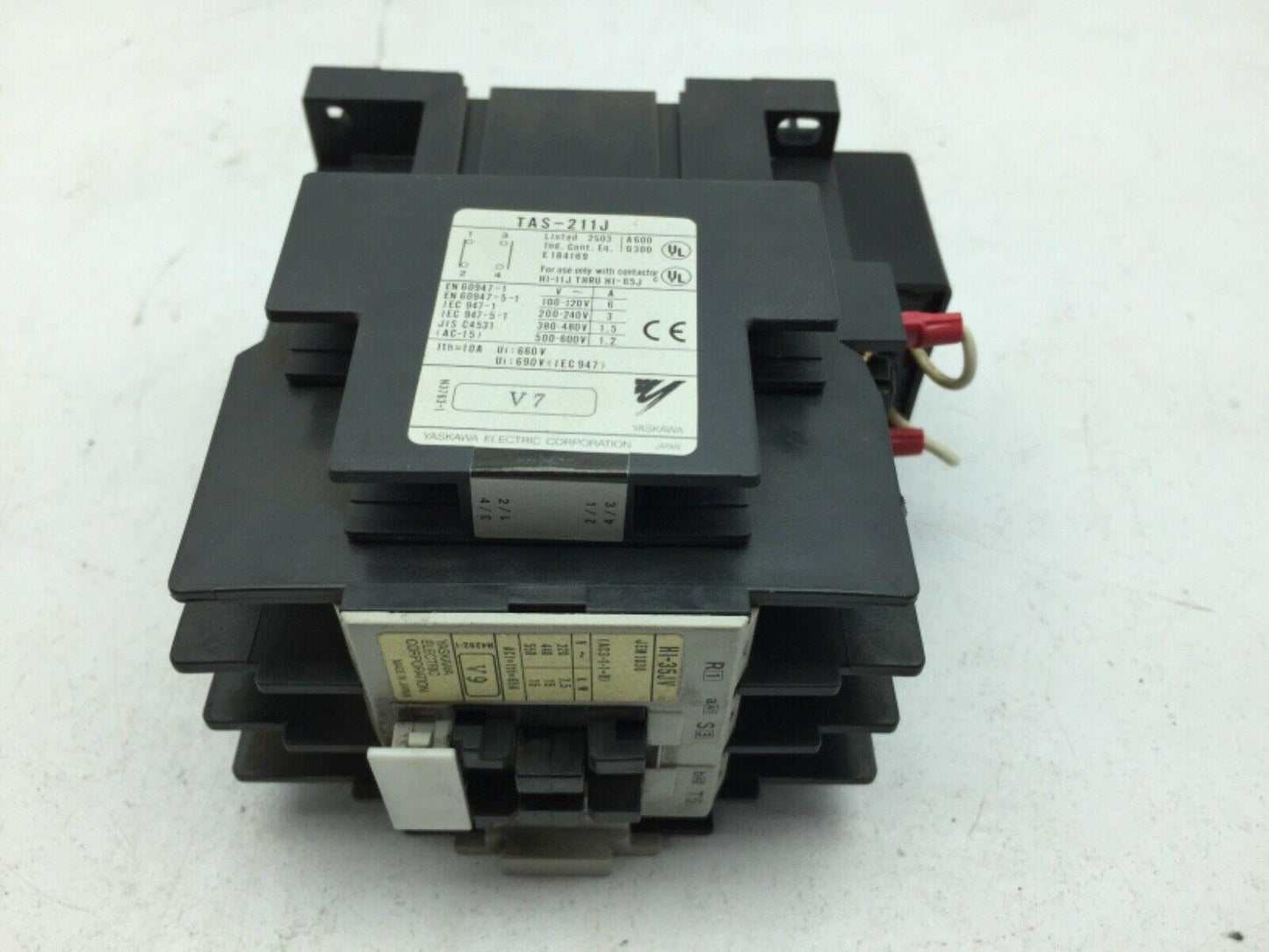Yaskawa Electric Hi-35JV Contactor 200-240V W/TAS-211J DIN Rail Mount