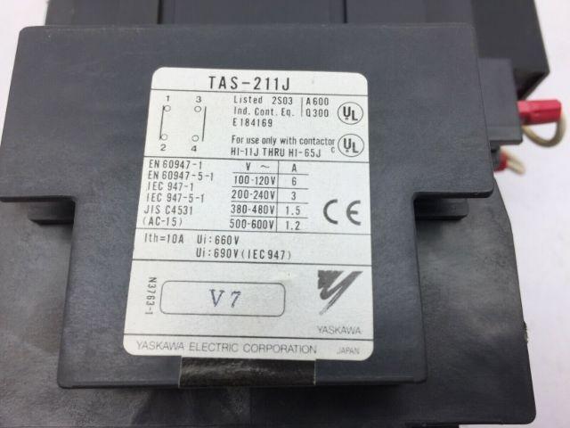 Yaskawa Electric Hi-35JV Contactor 200-240V W/TAS-211J DIN Rail Mount
