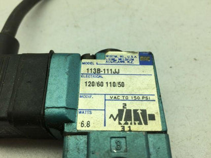 Mac 113B-111JJ Solenoid Valve 110-120V 6.8W 150 PSI 1/4NPT