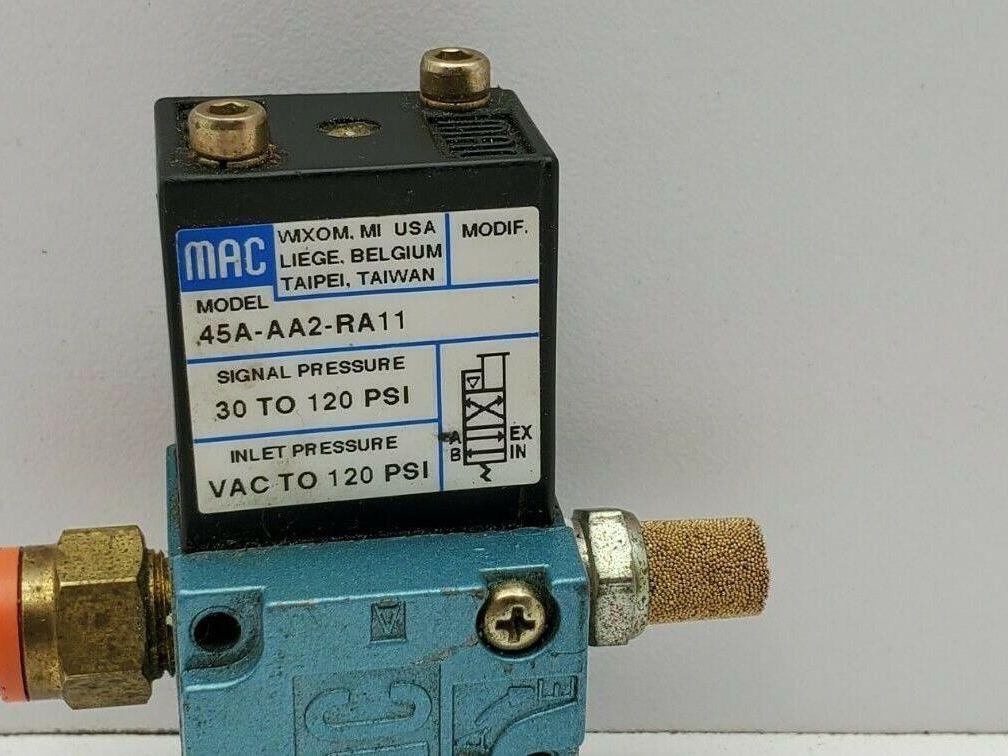 Mac 45A-AA2-RA11 Solenoid Valve 30-120 PSI 110-0120V 1/8" NPT