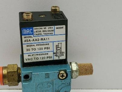 Mac 45A-AA2-RA11 Solenoid Valve 30-120 PSI 110-0120V 1/8" NPT