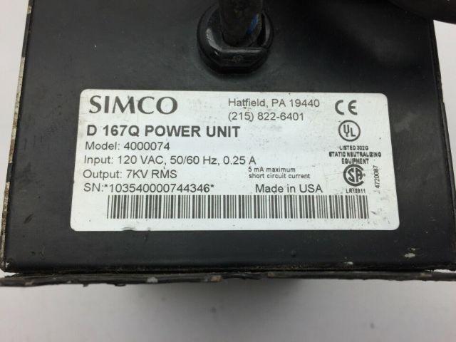 Simco 4000074 D167Q Power Unit 120VAC 0.25A