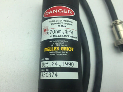 Melles Griot 06DLL603 Diode Laser Head