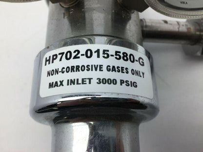 Airgas HP702-015-580-G Heavy Duty Single Stage flow gauge  Regulator 1/4"NPT