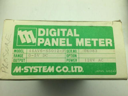 M System 44AV6-S5012-F Digital Panel Meter 120VAC 0-5VDC