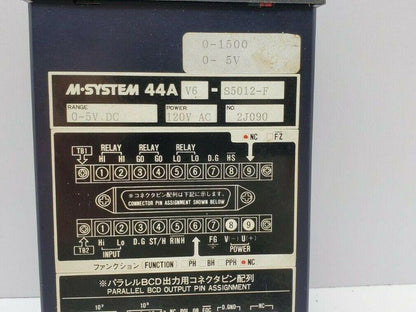 M System 44AV6-S5012-F Digital panel Meter 150VAC 0-5VDC