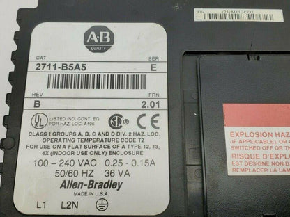 Allen Bradley 2711-B5A5/E PanelView 550 100-240VAC 0.25-0.15A Series E Rev B