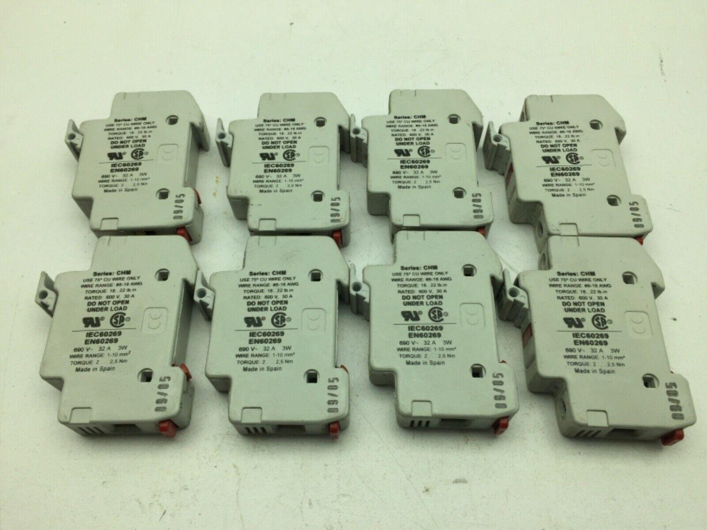Bussmann CHM1DI Fuse Holder 600V 30A 3W Lof of 8