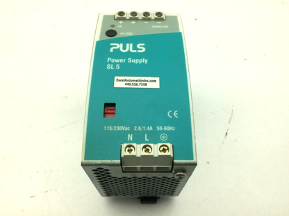 Puls SL5.102 Power Supply 24VDC 5 Amp Output 120/240V Input DIN Rail Mount