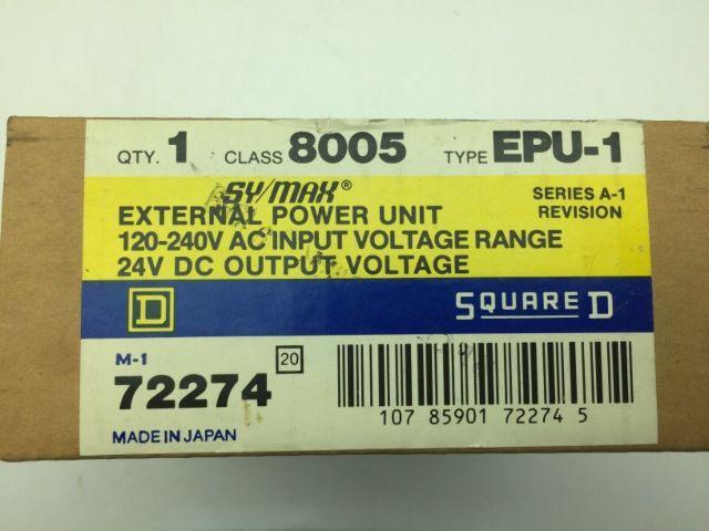 Square D 8005 EPU-1 SY/MAX 72274 External Power Unit 120-240Vac 24Vdc Ser A-1