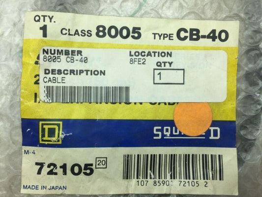 Square D 8005 CB-40 SY/MAX  I/O Expansion Cable Series A1 20 Inch 72105
