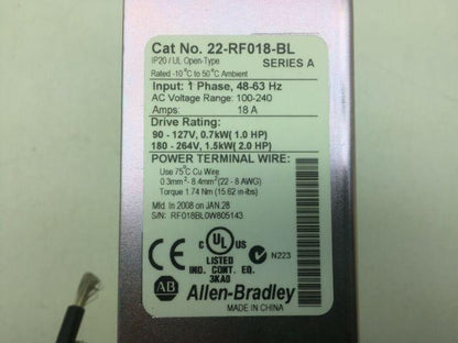 Allen-Bradley  22-RF018-BL Series A Line Filter
