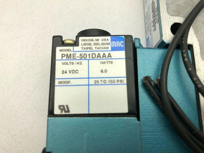 MAC Valve 811C-PM-501DA-142 with PME-501DAAA 24VDC Solenoid