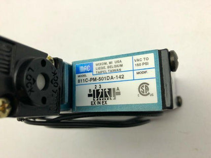 MAC Valve 811C-PM-501DA-142 with PME-501DAAA 24VDC Solenoid