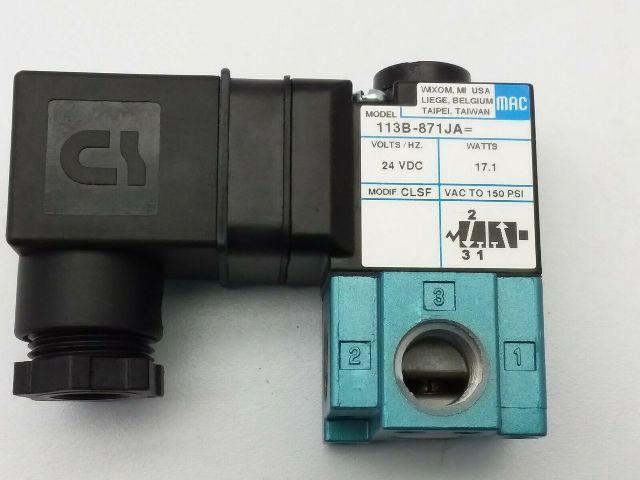 MAC Valves 113B-871JA, VAC to 150PSI, 24VDC, 17.1 Watts