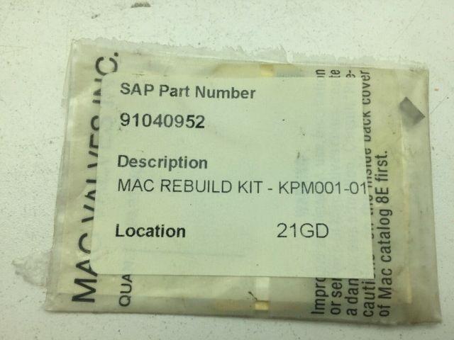 MAC Valves MAC Rebuild Kit K-PM001-01, KPN00101 LOT OF 7