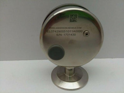 Anderson-Negele Rodem EL074290051011A0000, 0-160psi, 2"Tri Clamp Pressure Guage,