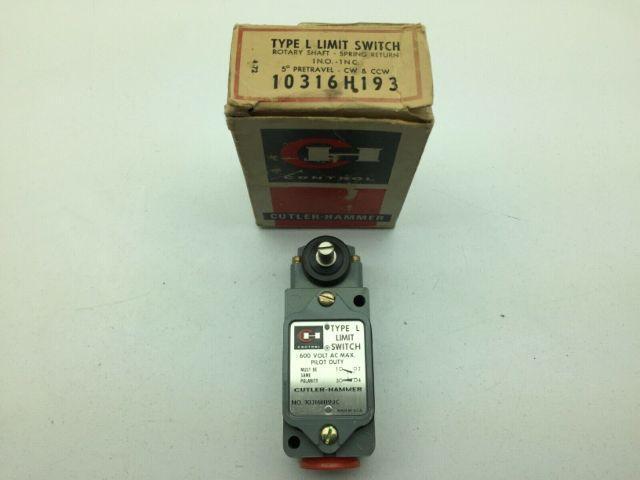 Cutler Hammer Eaton 10316H193 Type L Limit Switch