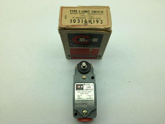 Cutler Hammer Eaton 10316H193 Type L Limit Switch