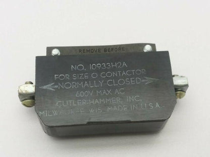 Cutler Hammer Eaton 10933H2 Auxiliary Contact