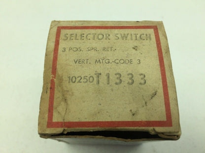 Cutler Hammer Eaton 10250T1333 3 Position Selector Switch