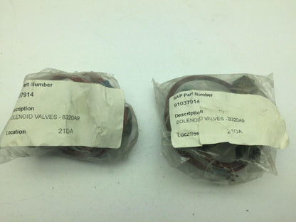 Asco 8320A9 3-Way Solenoid Valve 120V  9W 1/4” 30 PSI LOT OF 2
