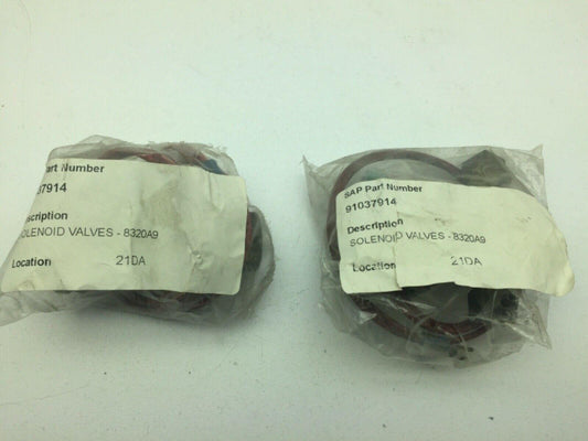 Asco 8320A9 3-Way Solenoid Valve 120V  9W 1/4” 30 PSI LOT OF 2