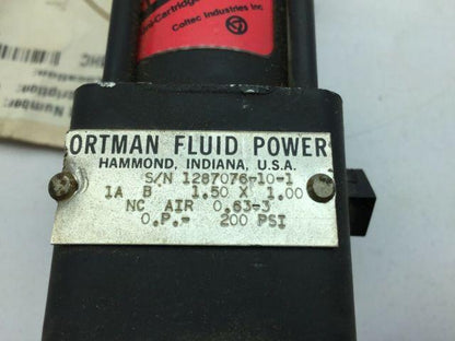 Ortman Fluid Power 1A B 1.50"Bore X 1.00"Stroke Pneumatic Cylinder