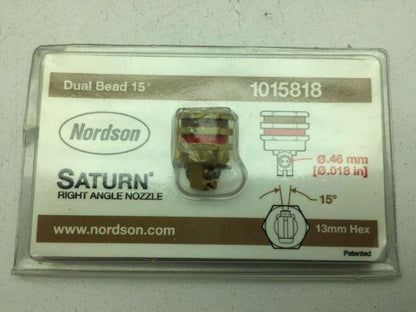 Nordson 1015818 Saturn Rite Angle Nozzle Dual Bead 15deg .018" .46mm