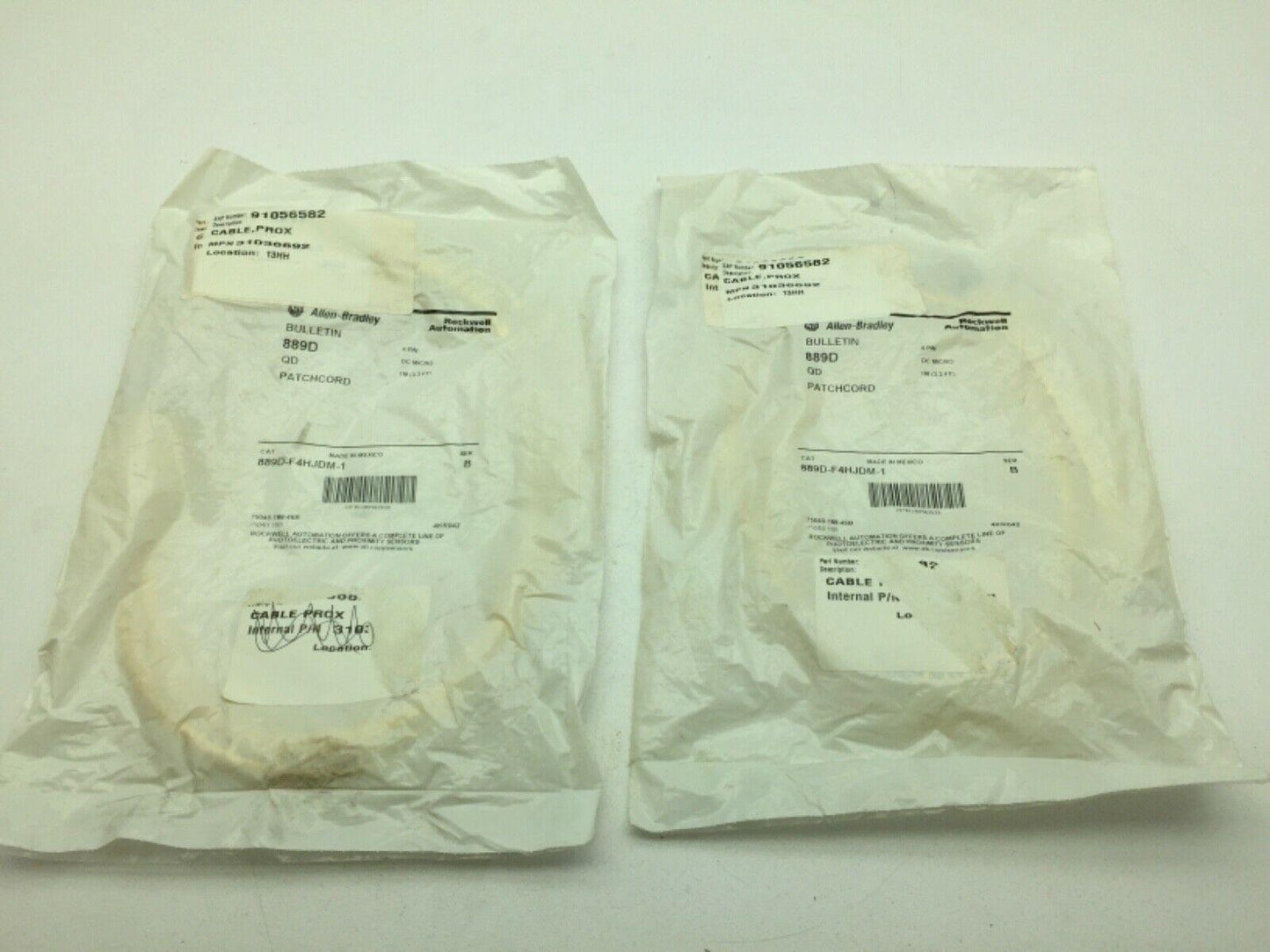 Allen-Bradley 889D-F-4HJDM-1 4 Pin DC Micro 3.3' Patchcord LOT OF 2