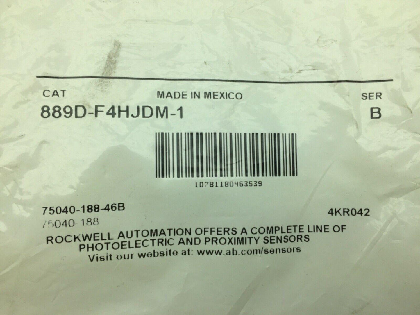 Allen-Bradley 889D-F-4HJDM-1 4 Pin DC Micro 3.3' Patchcord LOT OF 2