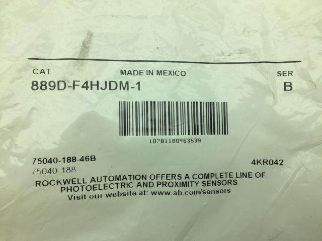 Allen-Bradley 889D-F-4HJDM-1 4 Pin DC Micro 3.3' Patchcord LOT OF 2
