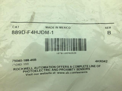 Allen-Bradley 889D-F-4HJDM-1 4 Pin DC Micro 3.3' Patchcord LOT OF 2