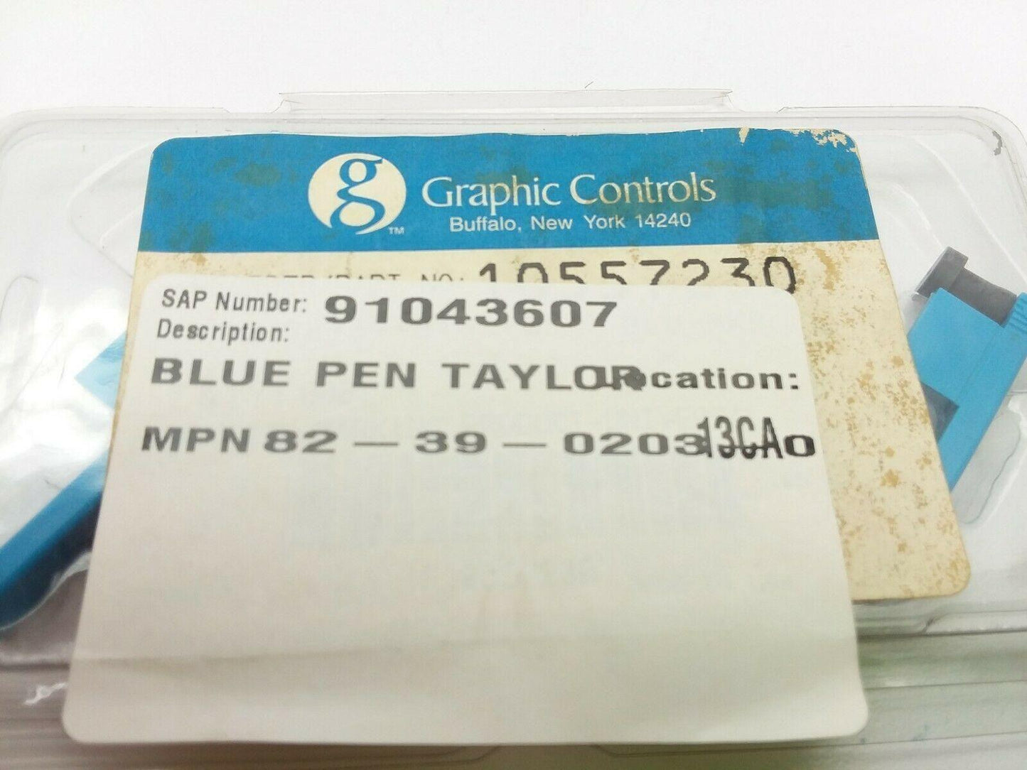 Graphic Controls 82-39-020313CA0 Chart Recorder Disposable Pen 10557230 Blue 6 p