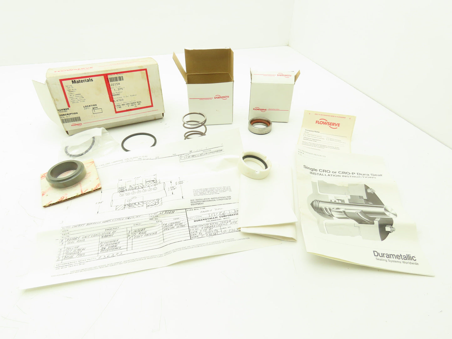 Flowserve 122154 Pump Seal Kit Rebuild Parts Incomplete Set
