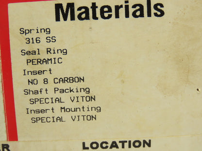 Flowserve 122154 Pump Seal Kit Rebuild Parts Incomplete Set