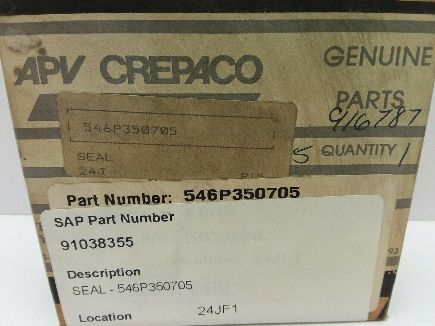 APV Crepaco  SPX Flow 546P350705 Graphite Seal 24J 2-3/8" Inside 3-1/4" Outside