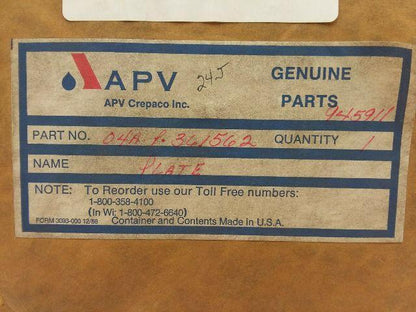 APV Crepaco SPX Flow 04AP361562 Pump Plate