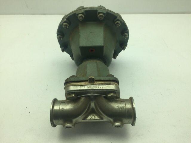 ITT Stainless Steel Diaphragm Valve 1-1/2" Tri-clamp with No. 12 Air Motor 3312