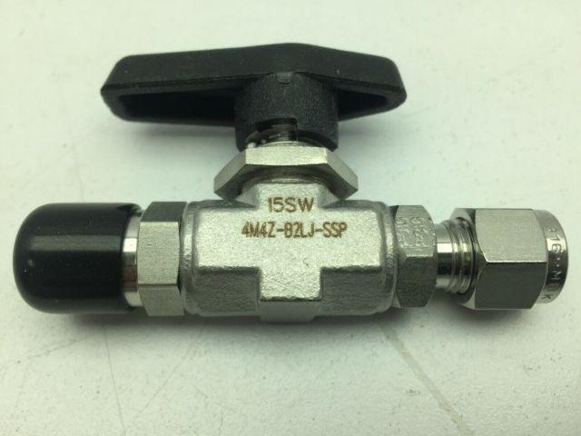 Parker 4M4Z-B2LJ-SSP 6000PSI B-Series Ball Valve, SS, 1/4 MNPT x1/4"Compresion