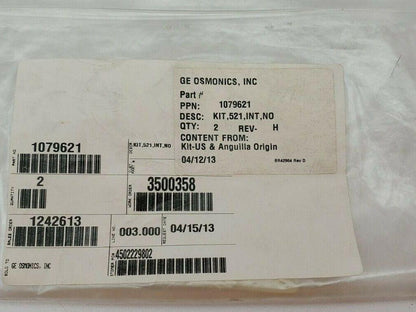 GE Osmonics 1079621, Valve 521 Parts Kit