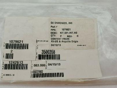 GE Osmonics 1079621, Valve 521 Parts Kit