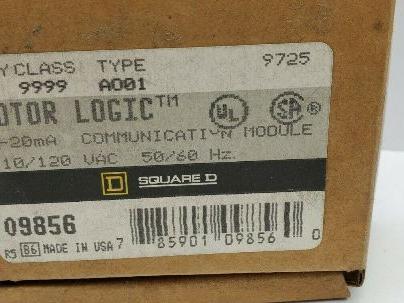 Square D 9999 AO01, 4-20mA Communication Module Motor Logic 110/120Vac