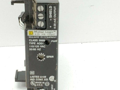 Square D 9999 AO01, 4-20mA Communication Module Motor Logic 110/120Vac